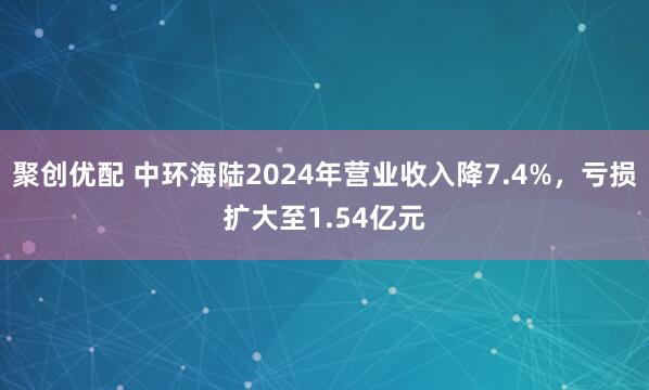 聚创优配 中环海陆2024年营业收入降7.4%,亏损扩大至1.54亿元