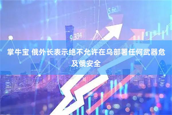 掌牛宝 俄外长表示绝不允许在乌部署任何武器危及俄安全