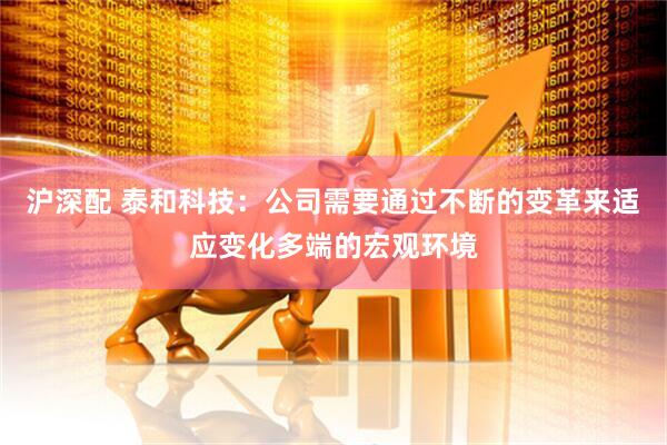 沪深配 泰和科技:公司需要通过不断的变革来适应变化多端的宏观环境